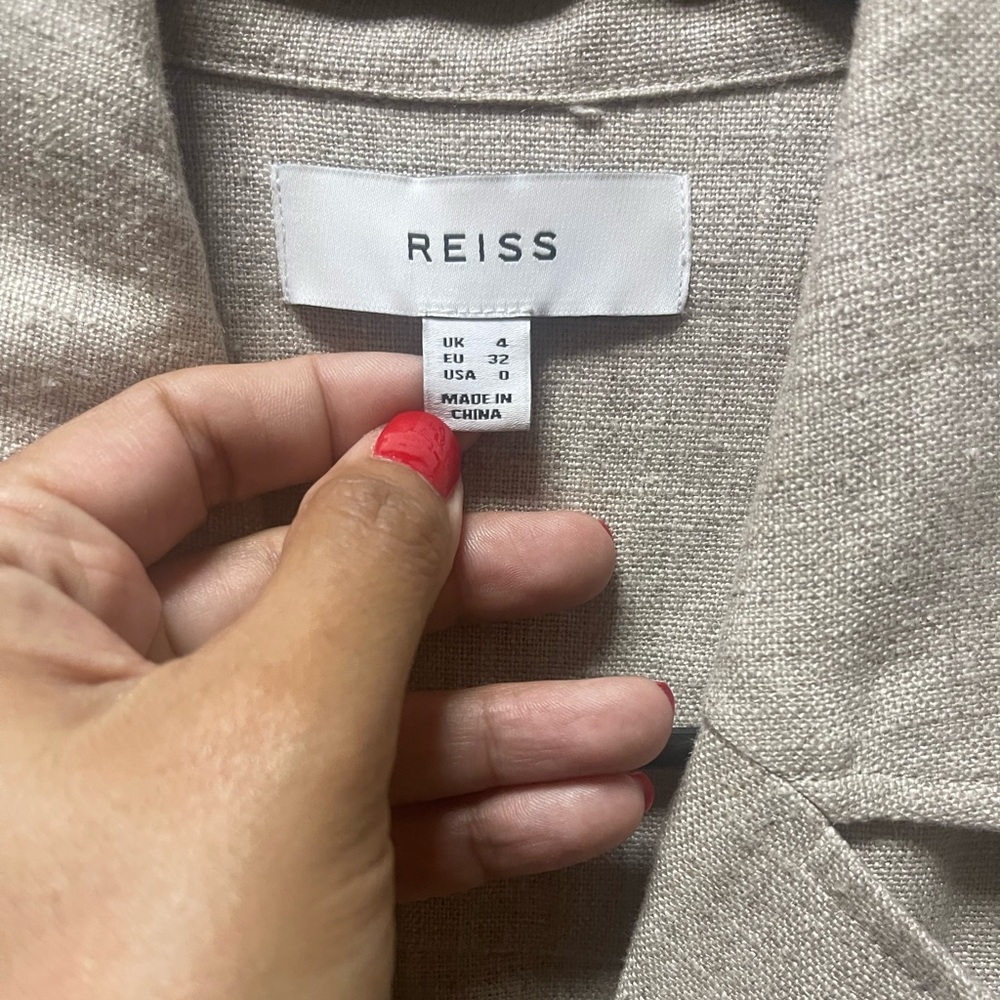 Reiss Anita Linen Wide Leg Jumpsuit in Neutral Size 0 - Picture 6 of 9